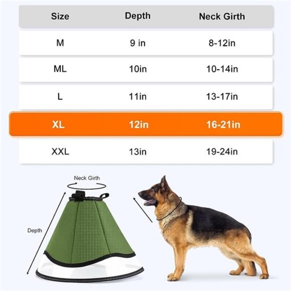 Dog Cone After Surgery, Soft Dog Cones, Pet Recovery Cone, Adjustable E-Collars - Picture 6 of 6